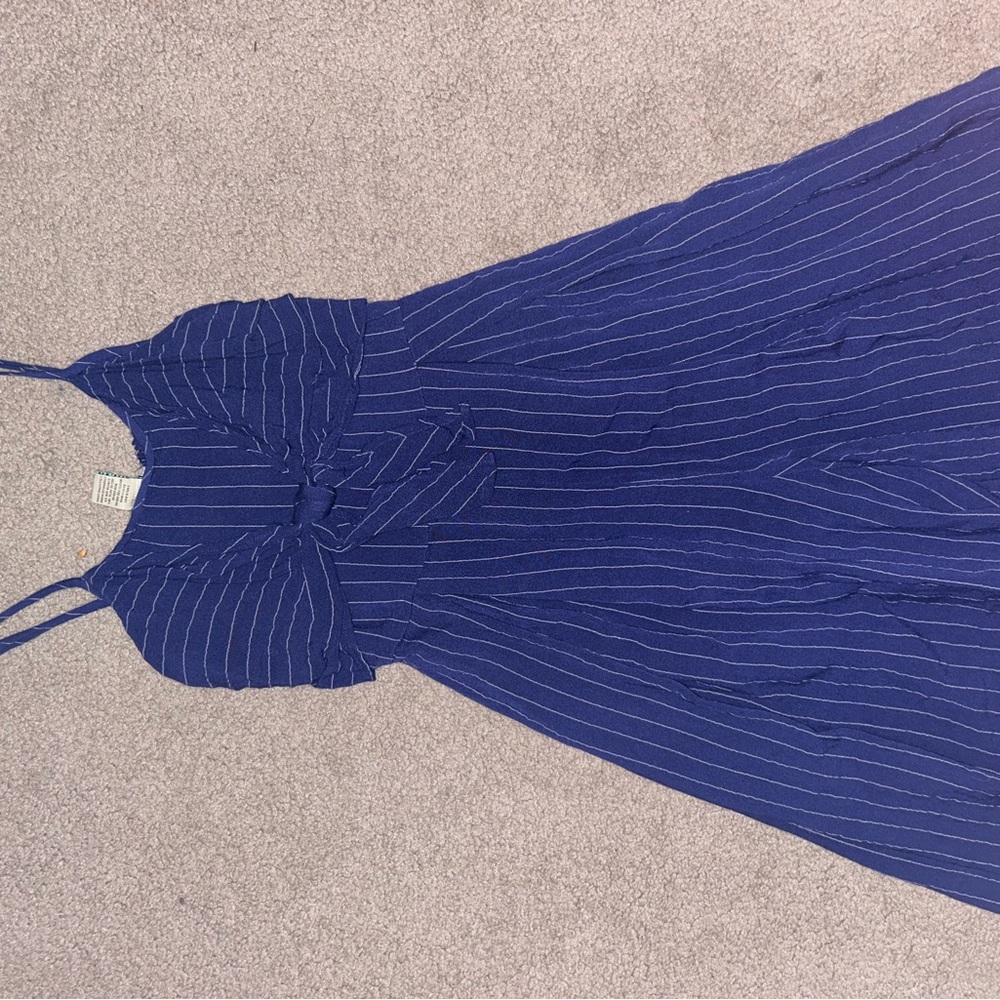 Elegant Blue Striped Romper
